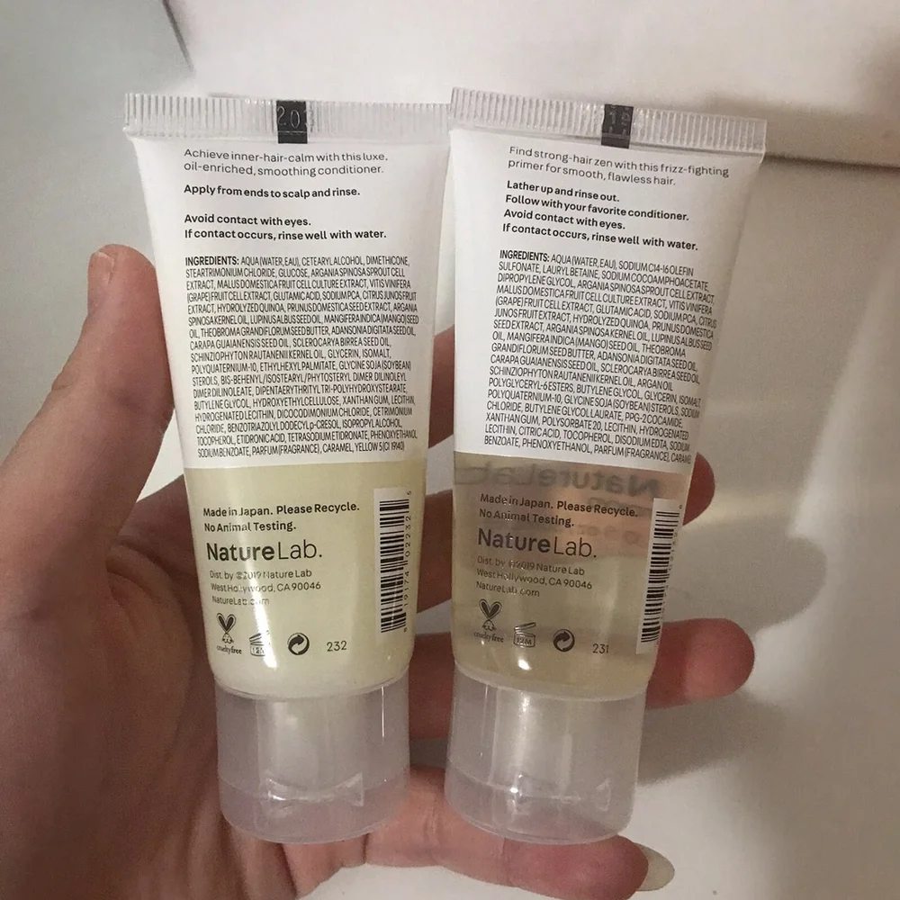 Nature Lab Tokyo Perfect Smooth Shampoo & Conditioner Lot Set Travel Size 1oz
